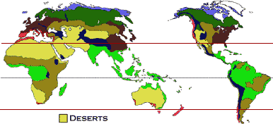 world map mountain ranges and deserts